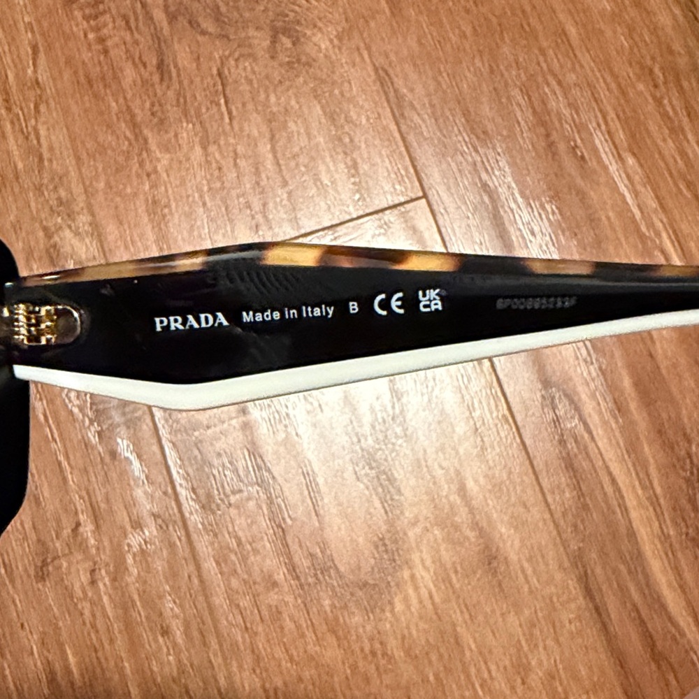 PRADA | Women's Black and Tortoise Shell Sunglasses with White accents - Picture 11 of 12
